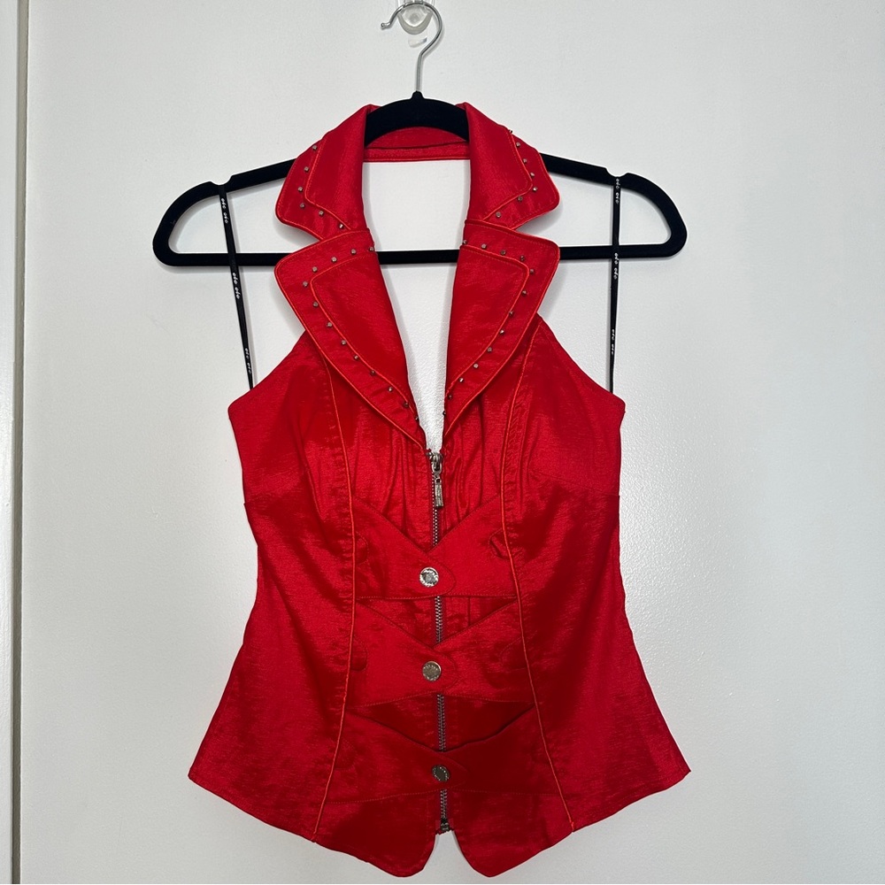Ole Ole studded halter neck top corset Sabrina Carpenter feminine date night